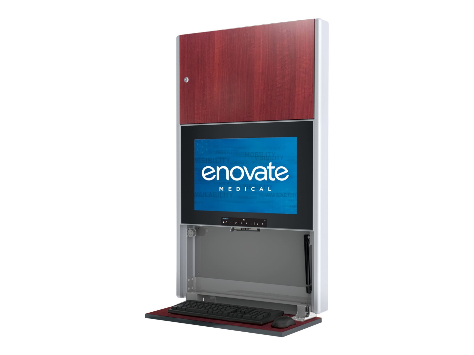 Enovate Medical eSeries EHR Workstations e550 Hallway WallStation cabinet unit - for LCD display / keyboard / mouse /