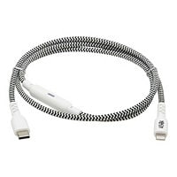 Tripp Lite USB C to Lightning Sync/Charge Cable Heavy Duty Status LED 3ft