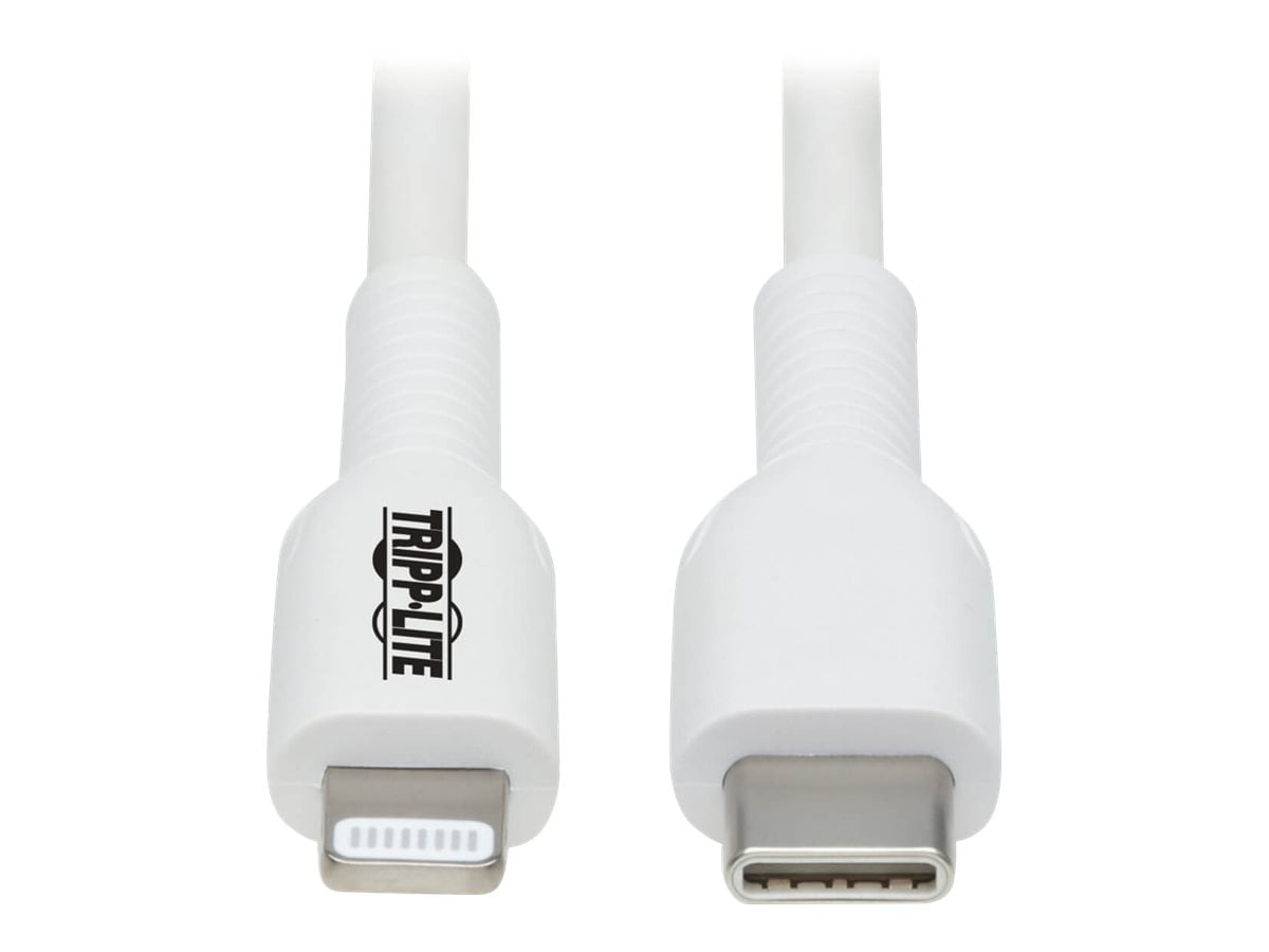 Eaton Tripp Lite Series USB-C to Lightning Sync/Charge Cable (M/M), MFi Certified, White, 2 m (6.6 ft.) - Lightning