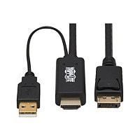 Tripp Lite HDMI to DisplayPort Active Adapter Cable (M/M) - 4K, USB Power, Black, 1 m (3.3 ft.) - video / audio cable -