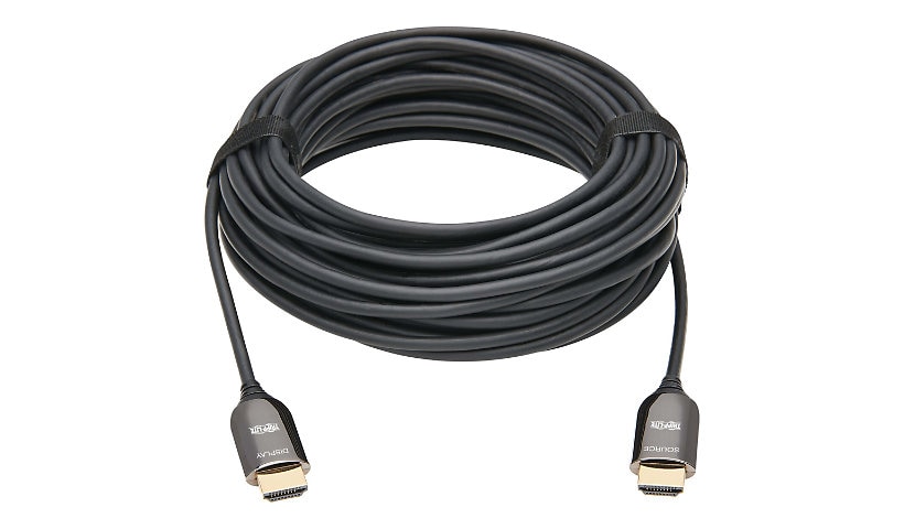 Tripp Lite Fiber Active Optical Cable (AOC) 8K HDMI Plenum-Rated - UHD @ 60 Hz, HDR, M/M, Black, 10 m - HDMI cable with