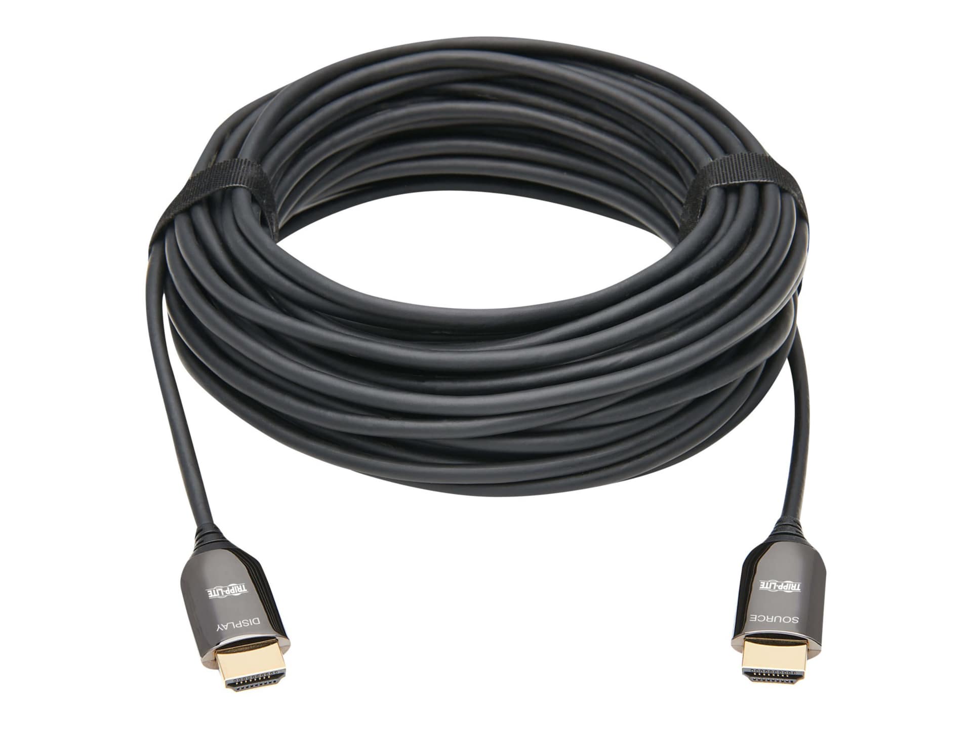 Tripp Lite Fiber Active Optical Cable (AOC) 8K HDMI Plenum-Rated - UHD @ 60 Hz, HDR, M/M, Black, 30 m - HDMI cable with