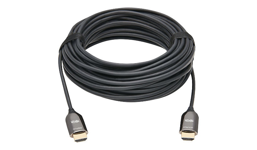 Tripp Lite Fiber Active Optical Cable (AOC) 8K HDMI Plenum-Rated - UHD @ 60 Hz, HDR, M/M, Black, 30 m - HDMI cable with