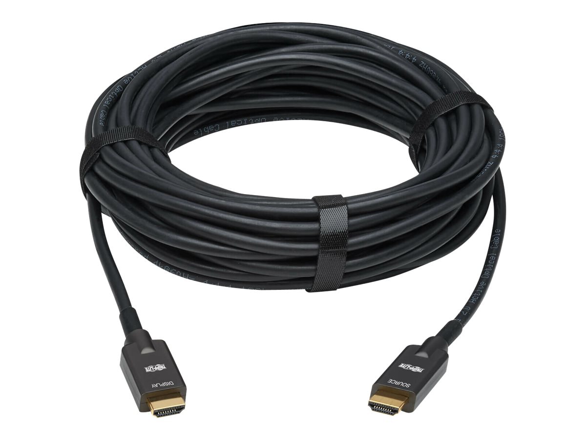 Tripp Lite High-Speed Armored HDMI Fiber Active Optical Cable (AOC) - 4K @ 60 Hz, HDR, 4:4:4, M/M, Black, 10 m - HDMI