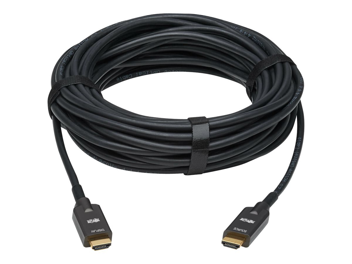 Tripp Lite High-Speed Armored HDMI Fiber Active Optical Cable (AOC) - 4K @  60 Hz, HDR, 4:4:4, M/M, Black, 20 m - HDMI - P568FA-20M - Audio & Video  Cables 