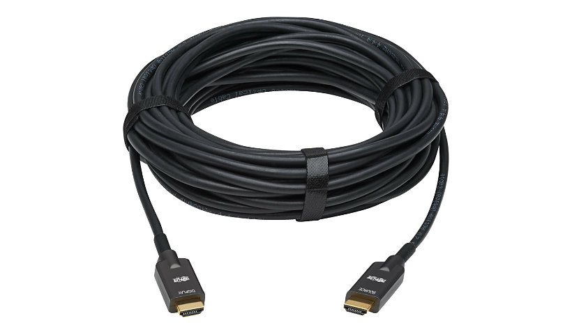 Tripp Lite High-Speed Armored HDMI Fiber Active Optical Cable (AOC) - 4K @ 60 Hz, HDR, 4:4:4, M/M, Black, 20 m - HDMI
