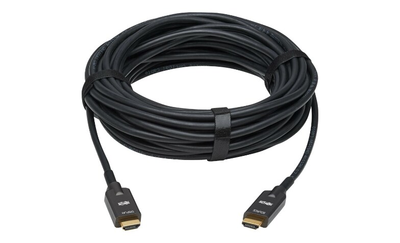 Tripp Lite High-Speed Armored HDMI Fiber Active Optical Cable (AOC) - 4K @ 60 Hz, HDR, 4:4:4, M/M, Black, 20 m - HDMI Audio & Video Cables - CDW.com