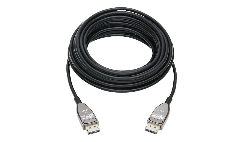 Tripp Lite DisplayPort Active Optical Cable (AOC) - UHD 8K 60 Hz, HDR, CL3 Rated, Black, 20 m (65 ft.) - DisplayPort