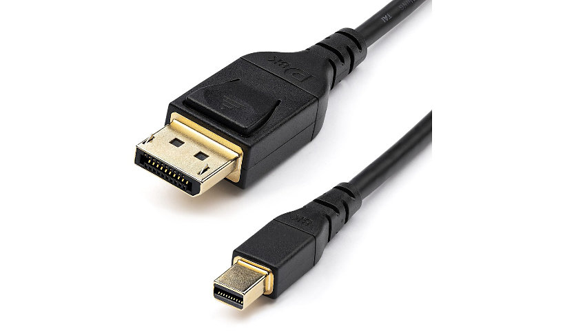 StarTech.com 6ft VESA Certified Mini DisplayPort to DisplayPort 1.4 Cable 8K 60Hz HBR3 4K mDP to DP
