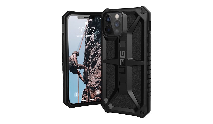 UAG Rugged Case for iPhone 12/12 Pro 5G [6.1-inch] - Monarch Black - back c
