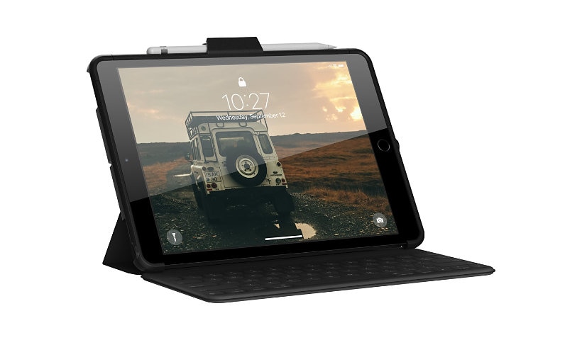 UAG Rugged Case for iPad 10.2-in (7/8 Gen, 2019/2020) - Scout Black - flip
