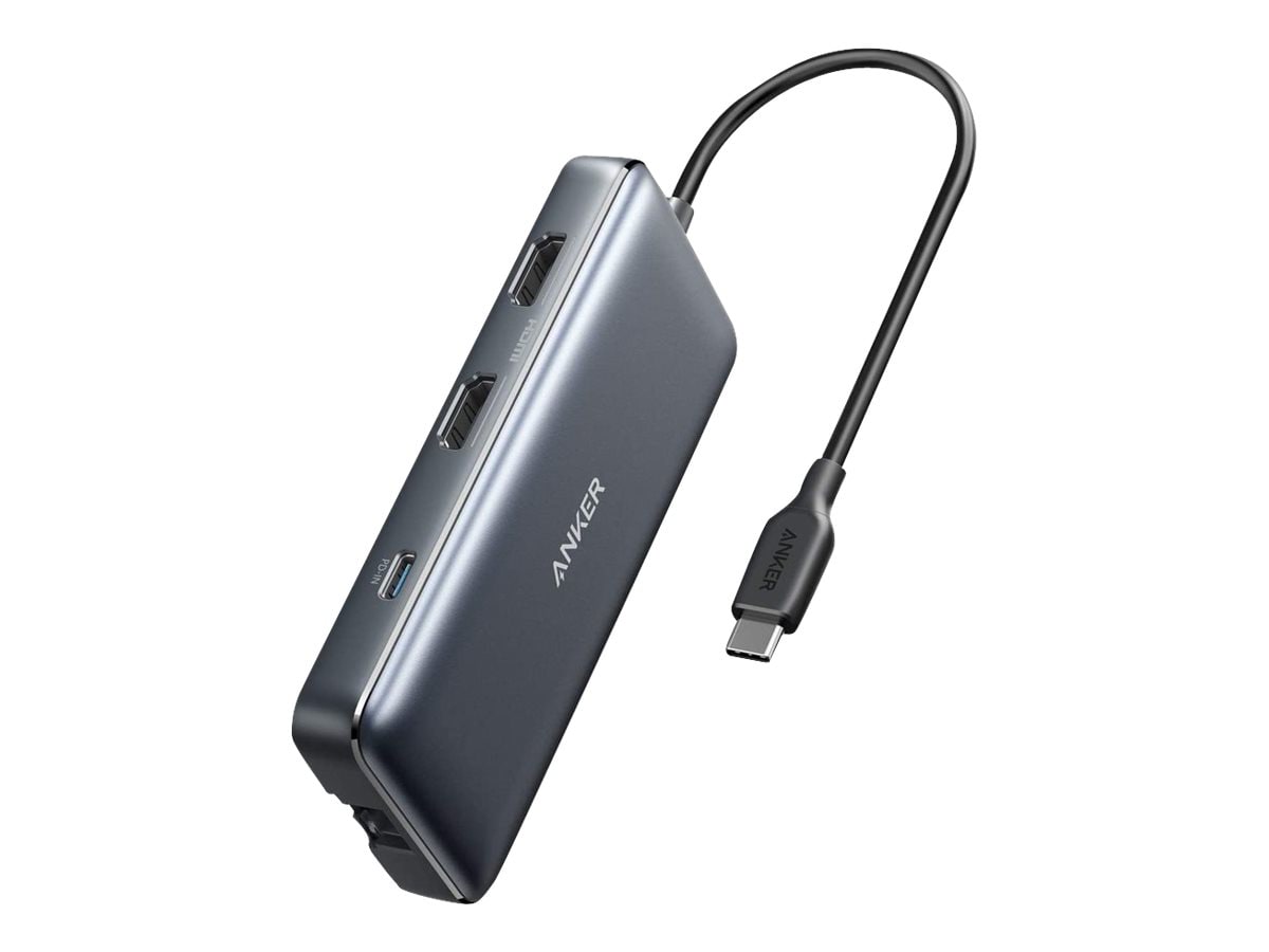 Anker PowerExpand 8-in-1 USB-C PD Media Hub - docking station - USB-C - 2 x  HDMI - GigE