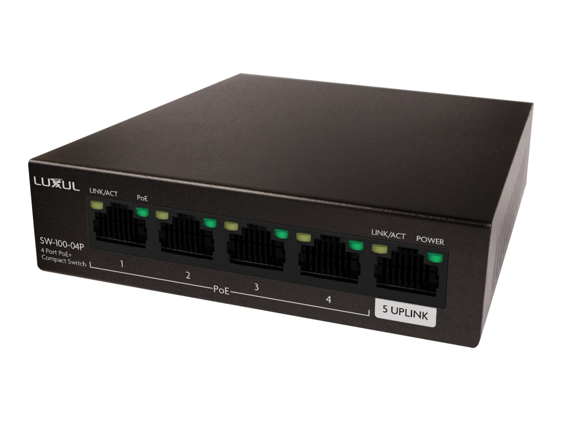 Luxul 4-Port Unmanaged PoE+ Switch - Wireless Access Point - SW-100-04P 290  - Ethernet Switches 