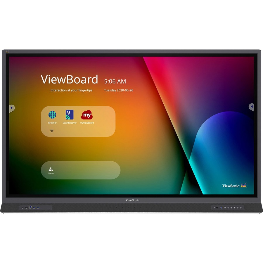 ViewSonic ViewBoard IFP6552 - 4K UHD Interactive Display with Integrated Software, 60W USB C, RJ45 - 400 cd/m2 - 65"