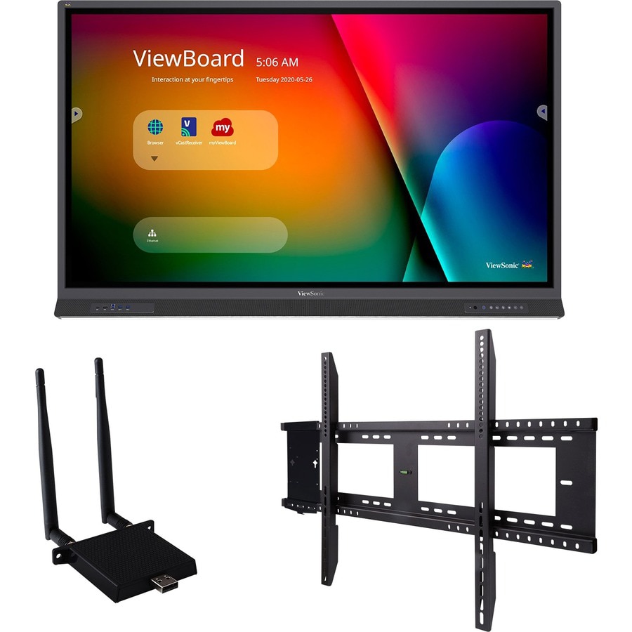 ViewSonic ViewBoard IFP6552-E1 - 4K Interactive Display with WiFi Adapter and Fixed Wall Mount - 400 cd/m2 - 65"