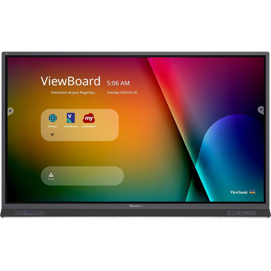 ViewSonic ViewBoard IFP7552 - 4K UHD Interactive Display with Integrated Software, 60W USB C, RJ45 - 400 cd/m2 - 75"