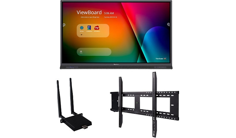 ViewSonic ViewBoard IFP7552-E1 - 4K Interactive Display with WiFi Adapter and Fixed Wall Mount - 400 cd/m2 - 75"