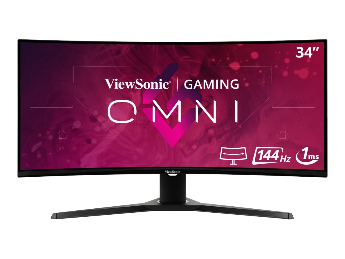 ViewSonic VX3418-2KPC 34 Inch 21:9 Curved 1440p 1ms 144Hz Gaming Monitor wi