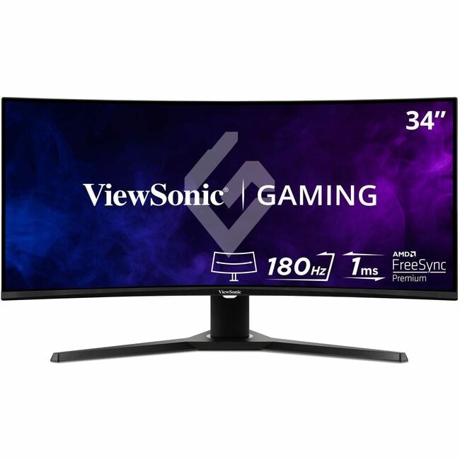 ViewSonic VX3418-2KPC 34 Inch 21:9 Curved 1440p 1ms 144Hz Gaming Monitor wi