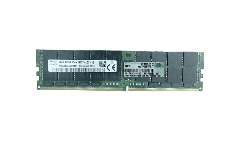 HPE SmartMemory - DDR4 - module - 64 GB - LRDIMM 288-pin - 2933 MHz / PC4-23400 - LRDIMM