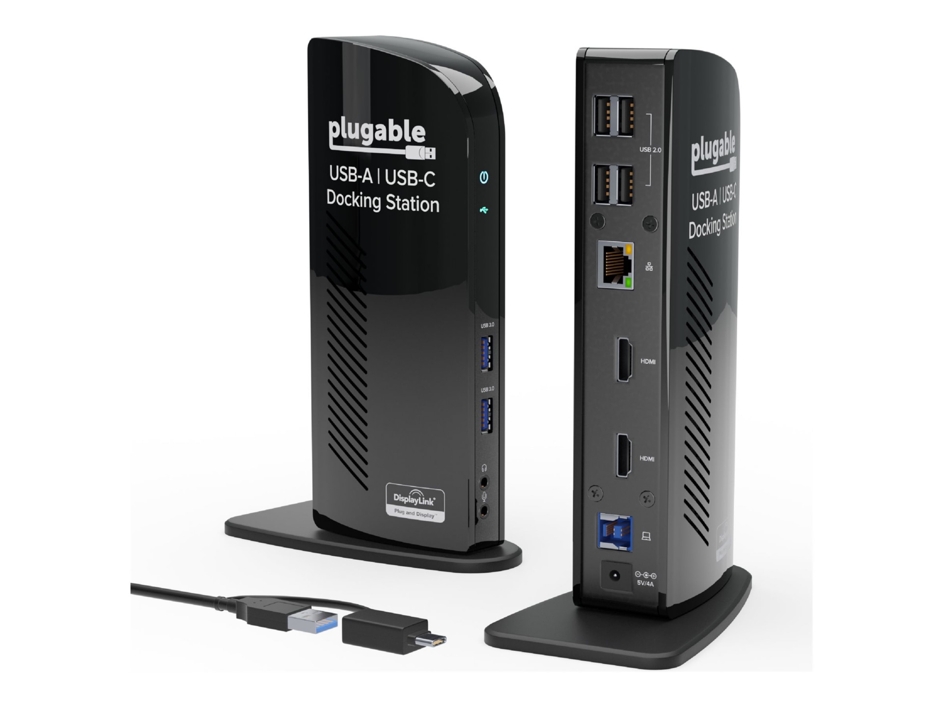 Plugable UD-3900 - docking station - USB 3.0 - DVI, HDMI - 1GbE
