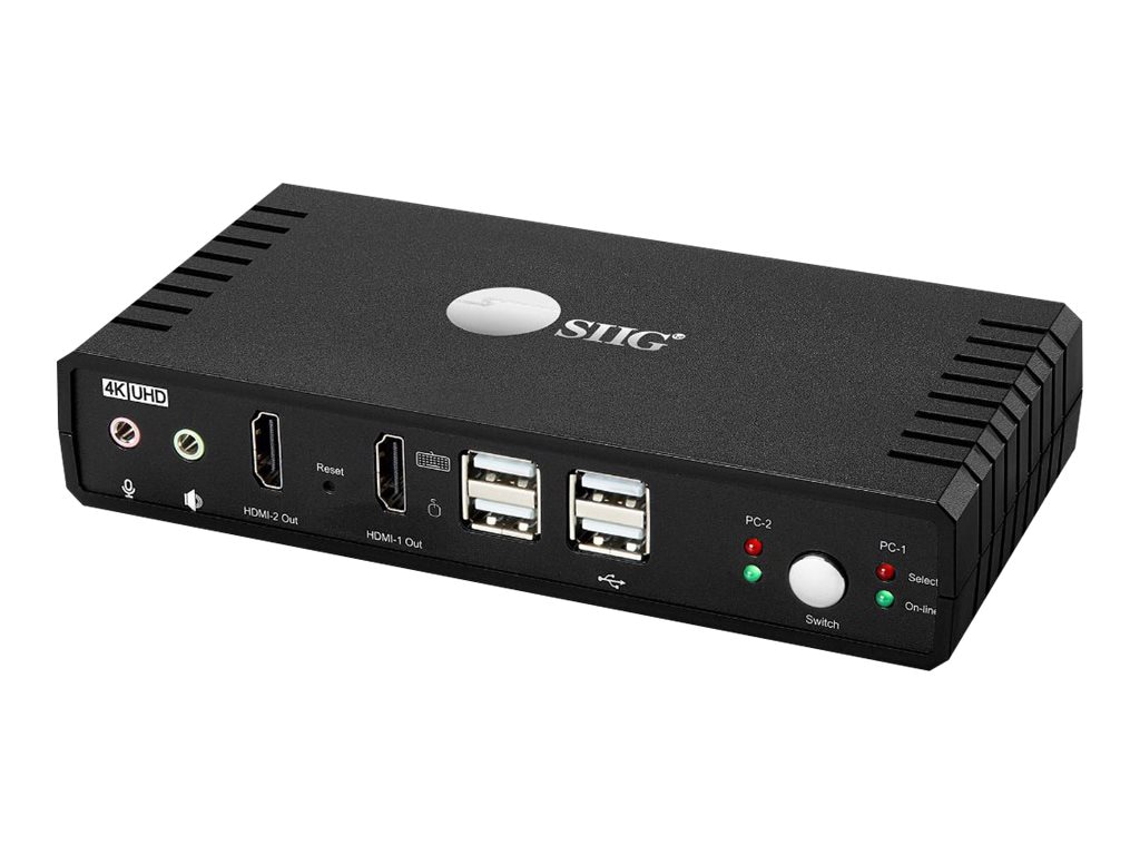 2-Port HDMI 2.0 Dual-Head Console KVM Switch with USB 2.0