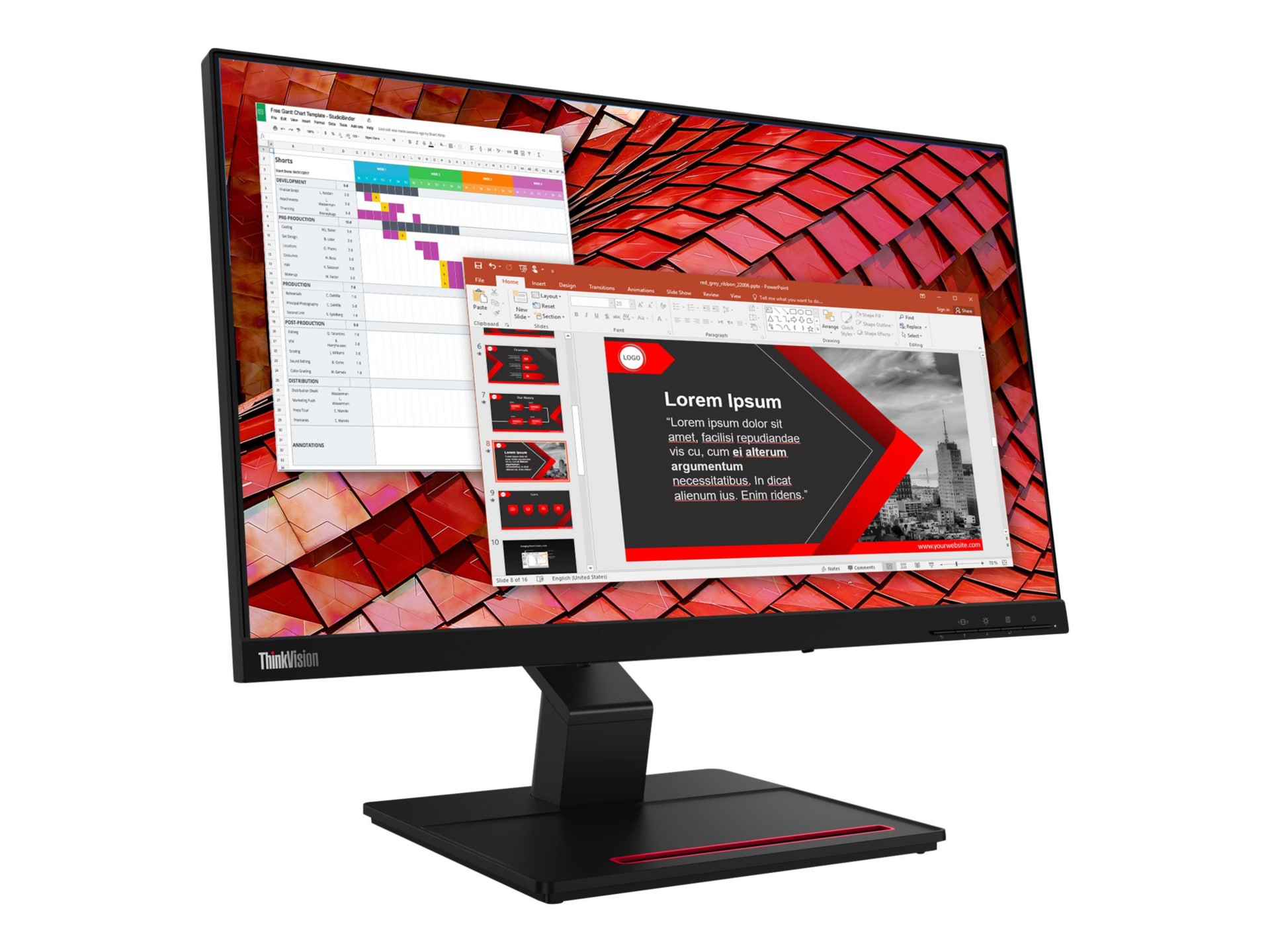 Lenovo ThinkVision T24t-20 - LED monitor - Full HD (1080p) - 24