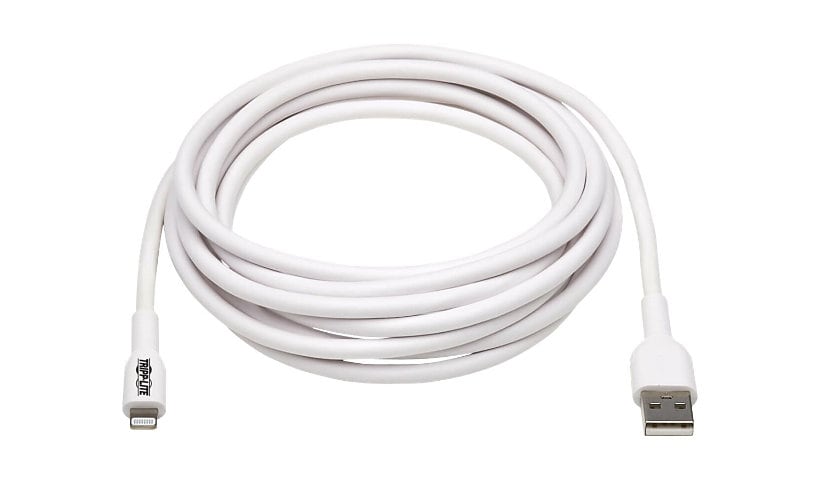 Eaton Tripp Lite Series Safe-IT USB-A to Lightning Sync/Charge Antibacterial Cable (M/M), MFi Certified, White, 3 m (9.8