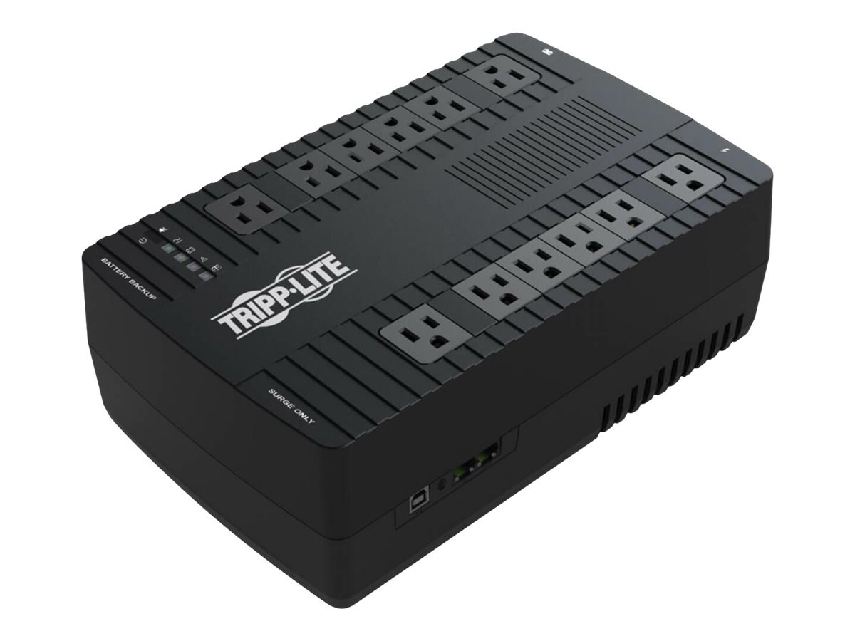 Tripp Lite 550VA 340W 120V Line-Interactive UPS - 12 NEMA 5-15R Outlets, Double-Boost AVR, USB, Desktop/Wall-Mount - UPS