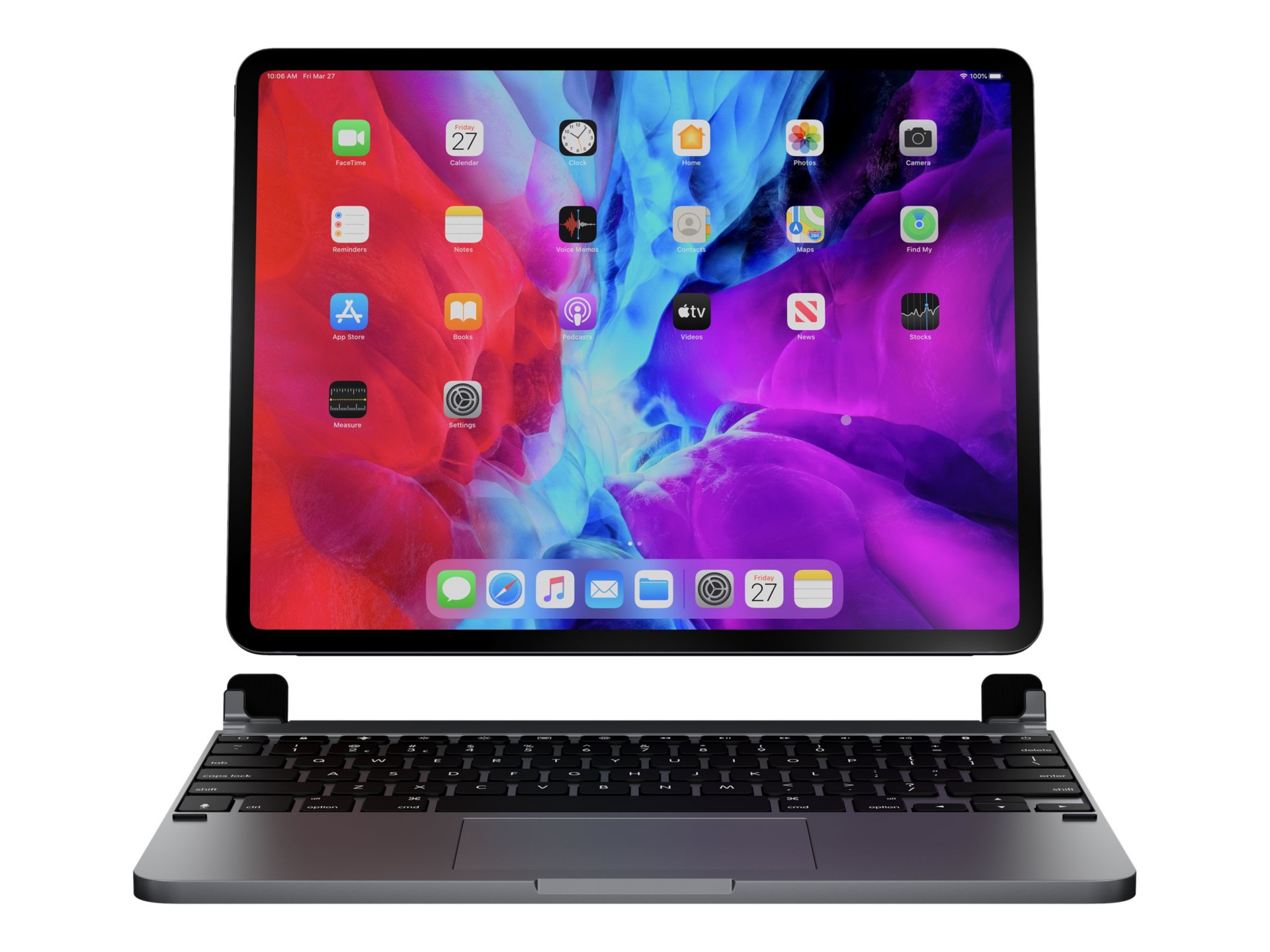 Brydge 12.9 PRO+ - keyboard - with trackpad - QWERTY - space gray