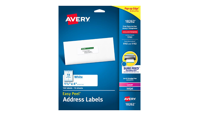 Avery Easy Peel Address Labels - address labels - 140 label(s) - 1.33 in x
