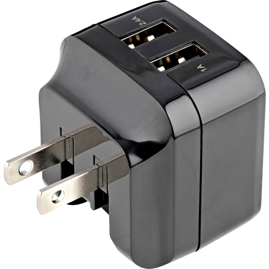 StarTech.com 2 Port USB Wall Charger - 17W Portable Charger, 2.4A & 1A port