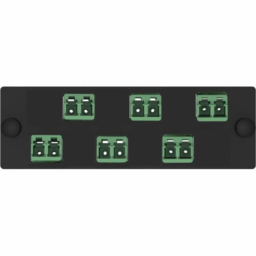 Panduit Opticom Fiber Adapter Panel, OS2, 6 LC Duplex, APC Green