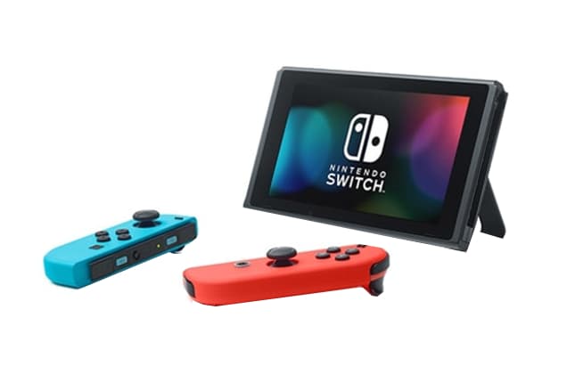 Nintendo Switch Console with Neon Blue and Neon Red Joy Con
