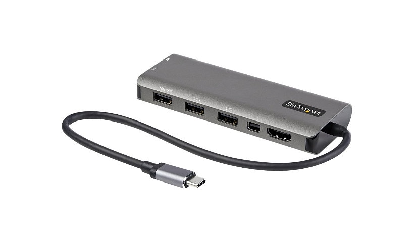 StarTech.com USB C Multiport Adapter, USB-C to HDMI or mDP 4K 60Hz/PD/4xUSB