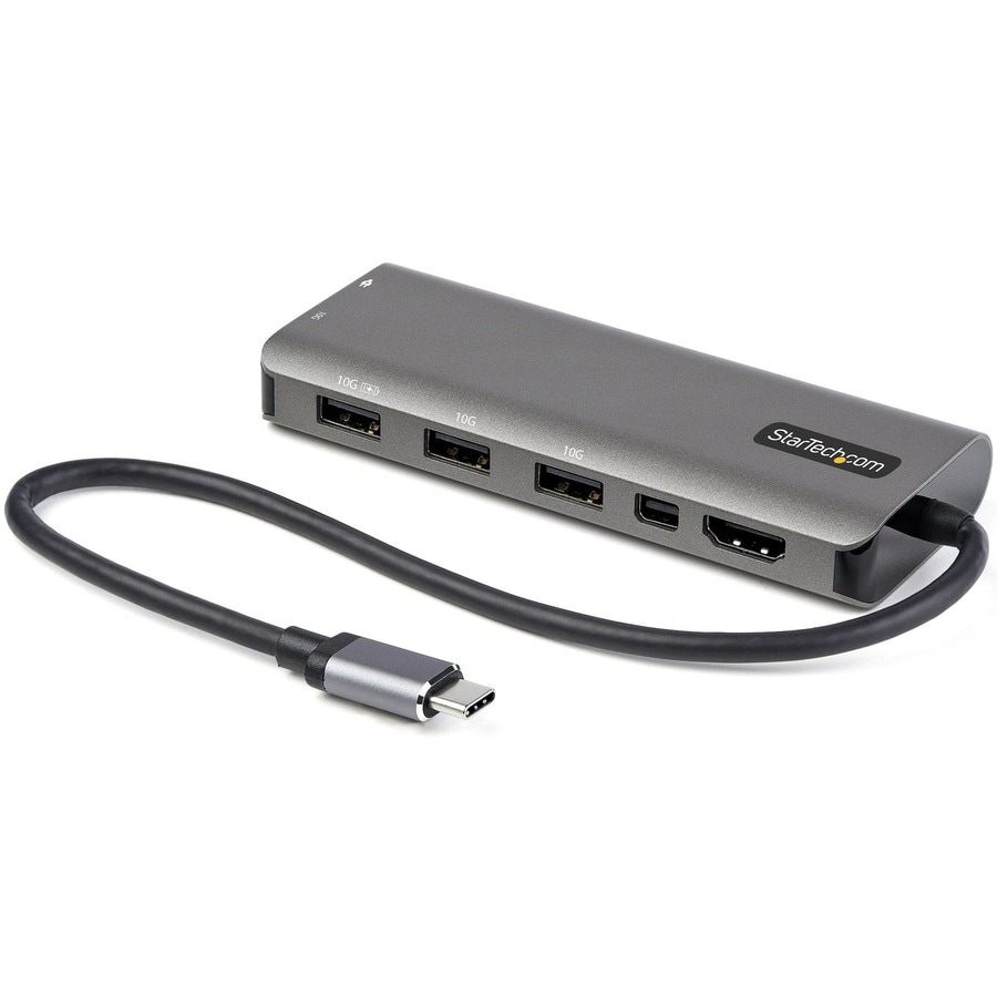 StarTech.com USB C Multiport Adapter - USB-C to HDMI or mDP 4K 60Hz/PD/4x 10Gbps USB Hub - Mini Dock
