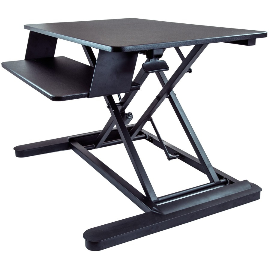 StarTech.com Sit Stand Desk Converter - Keyboard Tray - Height Adjustable Ergonomic Desktop/Tabletop Standing Desk
