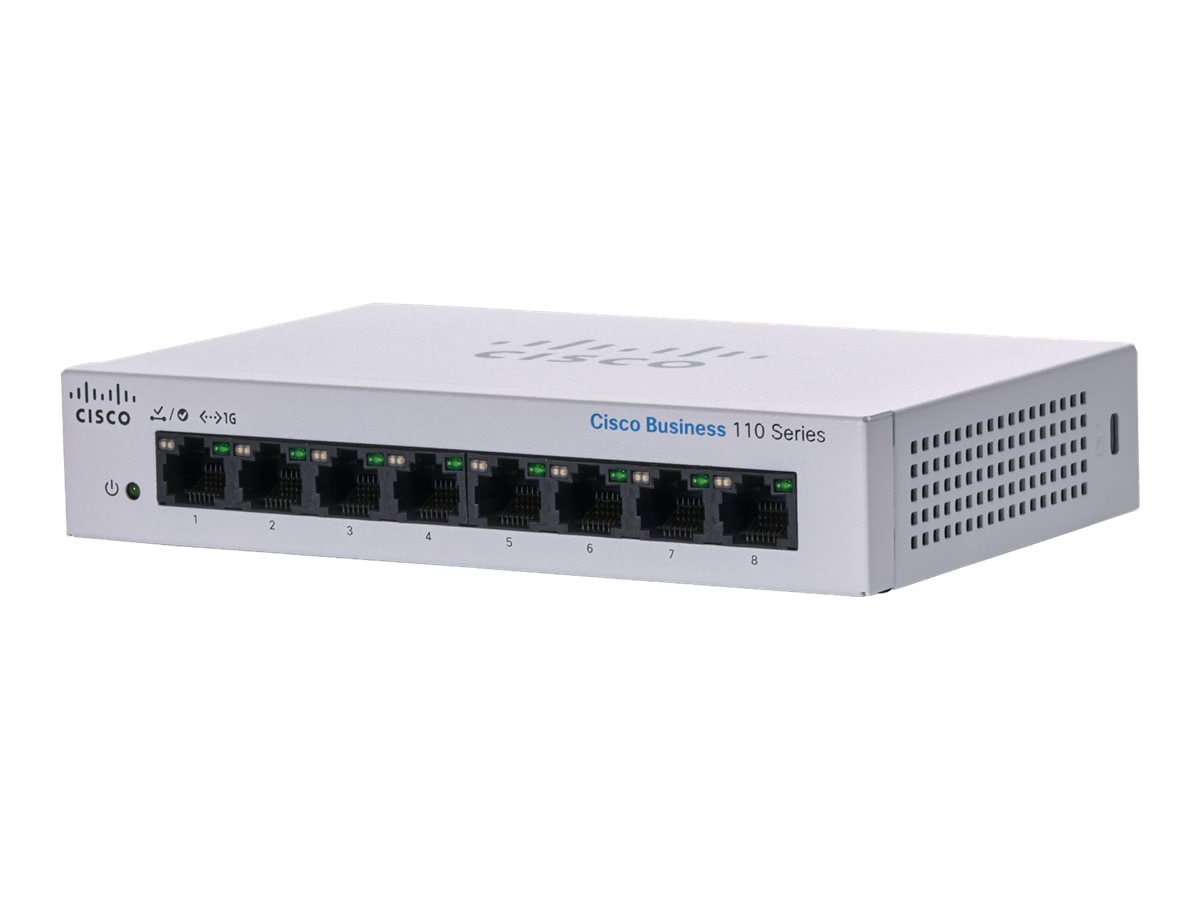 Cisco Business 110 Series 110-8T-D - switch - 8 ports - unmanaged - rack-mountable