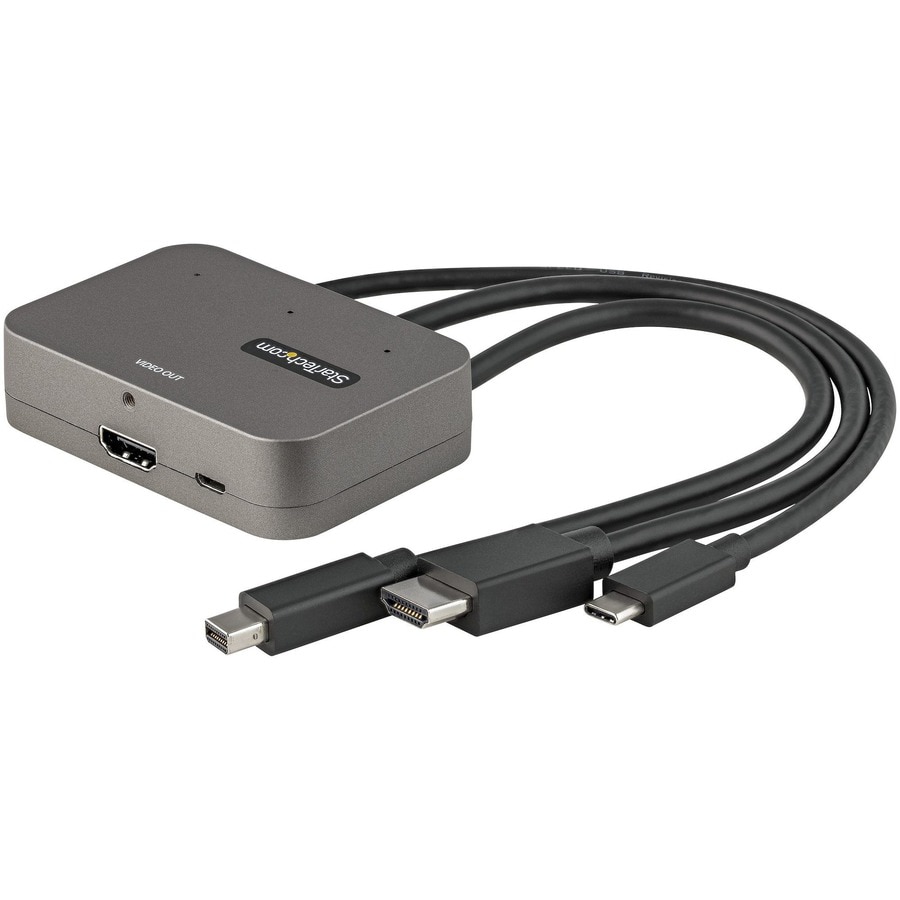 StarTech.com 3-in-1 Multiport to HDMI Adapter - 4K 60Hz USB-C HDMI or mDP to HDMI Video Converter