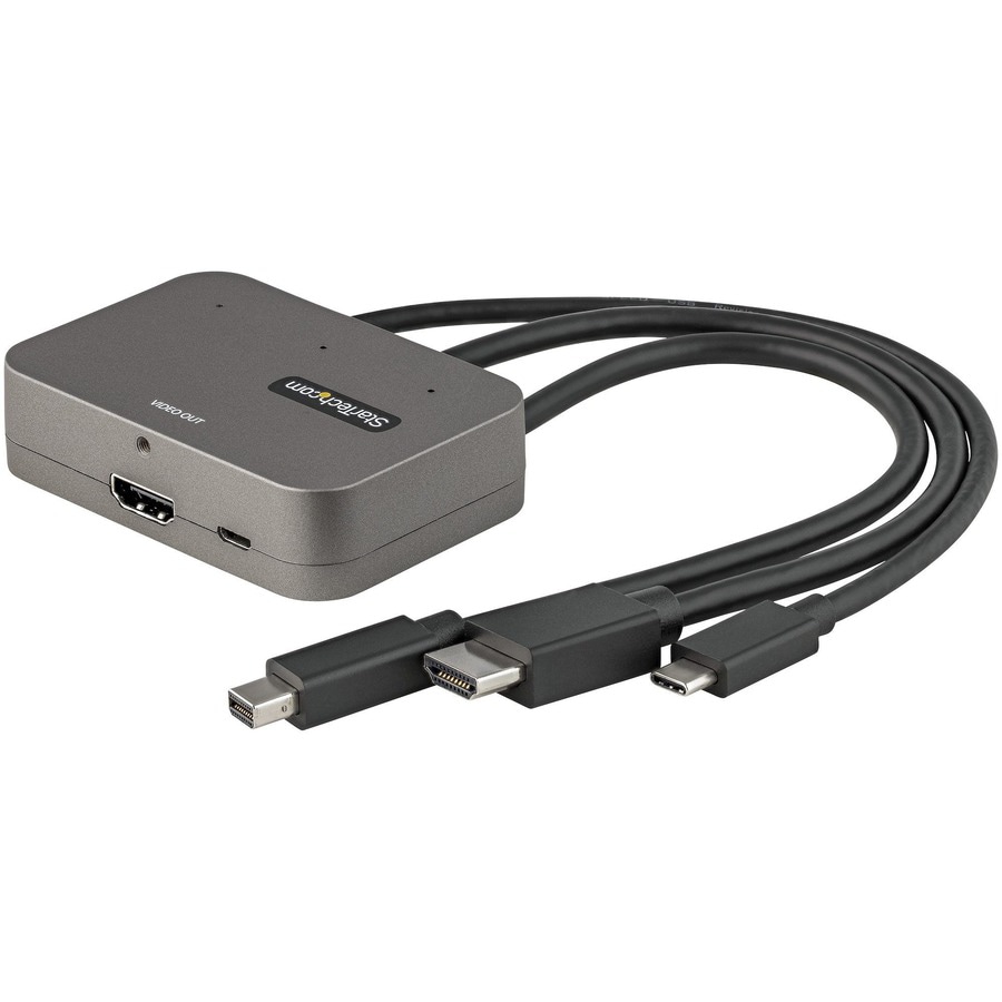 StarTech.com Multiport to HDMI Adapter - 4K 60Hz - USB-C, HDMI or Mini Disp