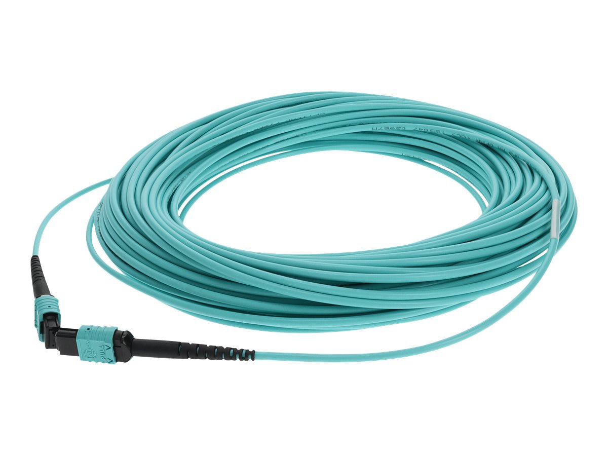 Proline 19m MPO/UPC to MPO/UPC Aqua OM4 OFNR (Riser-Rated) 12-Strand Fiber Patch Cable