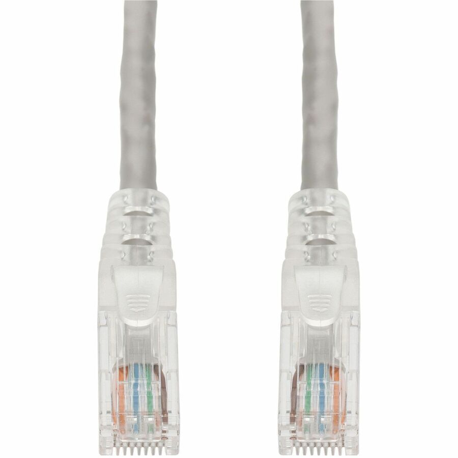 20ft Gray CAT 5E PVC Ethernet Cable Snagless Easy Clear Boot TAA RJ-45 M/M