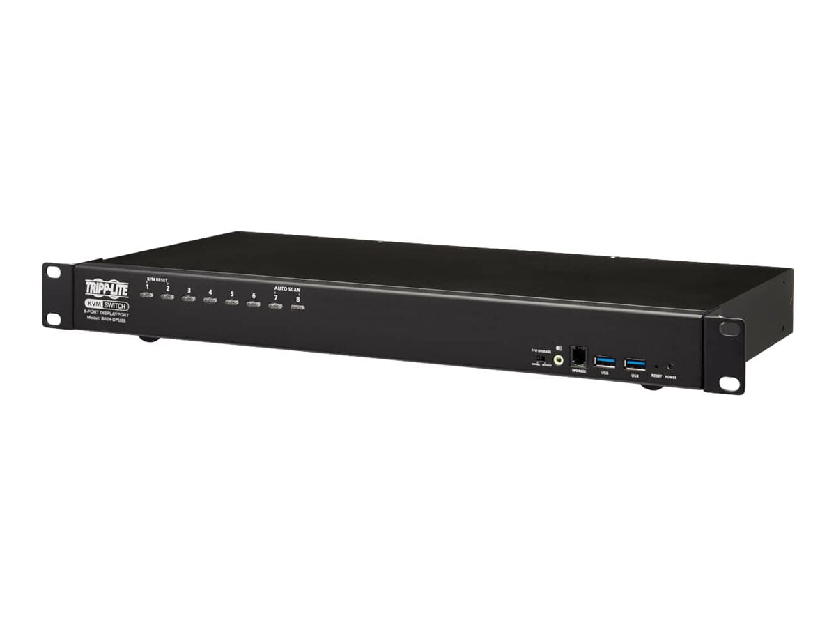 Tripp Lite DisplayPort/USB KVM Switch 8-Port with Audio/Video and USB Peripheral Sharing, 4K 60 Hz, 1U Rack-Mount - KVM