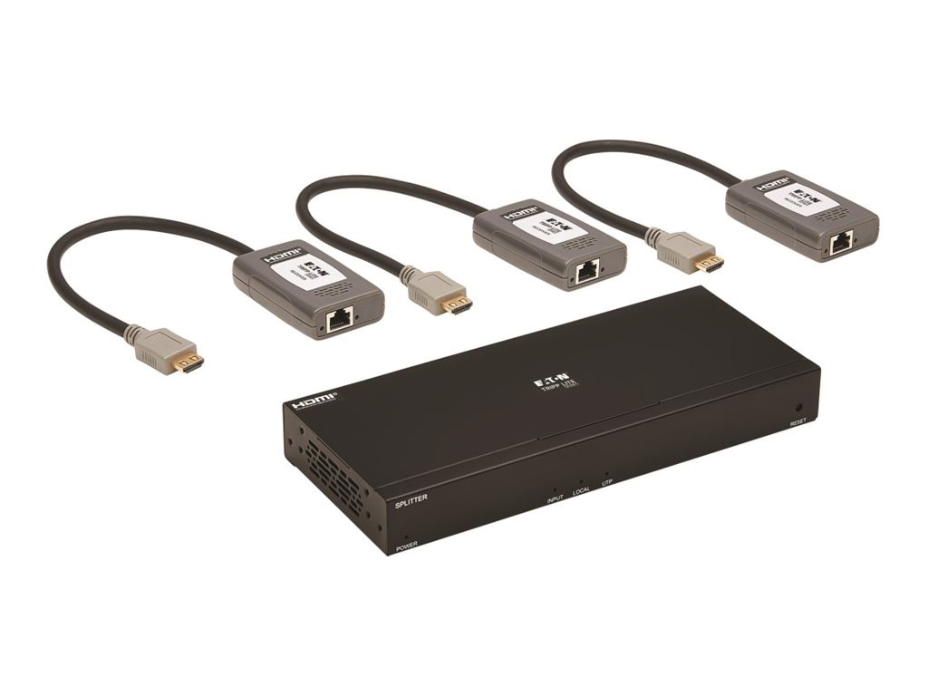 Thumbnail 2 of 16 for Eaton Tripp Lite Series HDMI over Cat6 Extender Kit, 4-Port Splitter/3x Pigtail Receivers - 4K 60 Hz, HDR, 4:4:4, PoC,