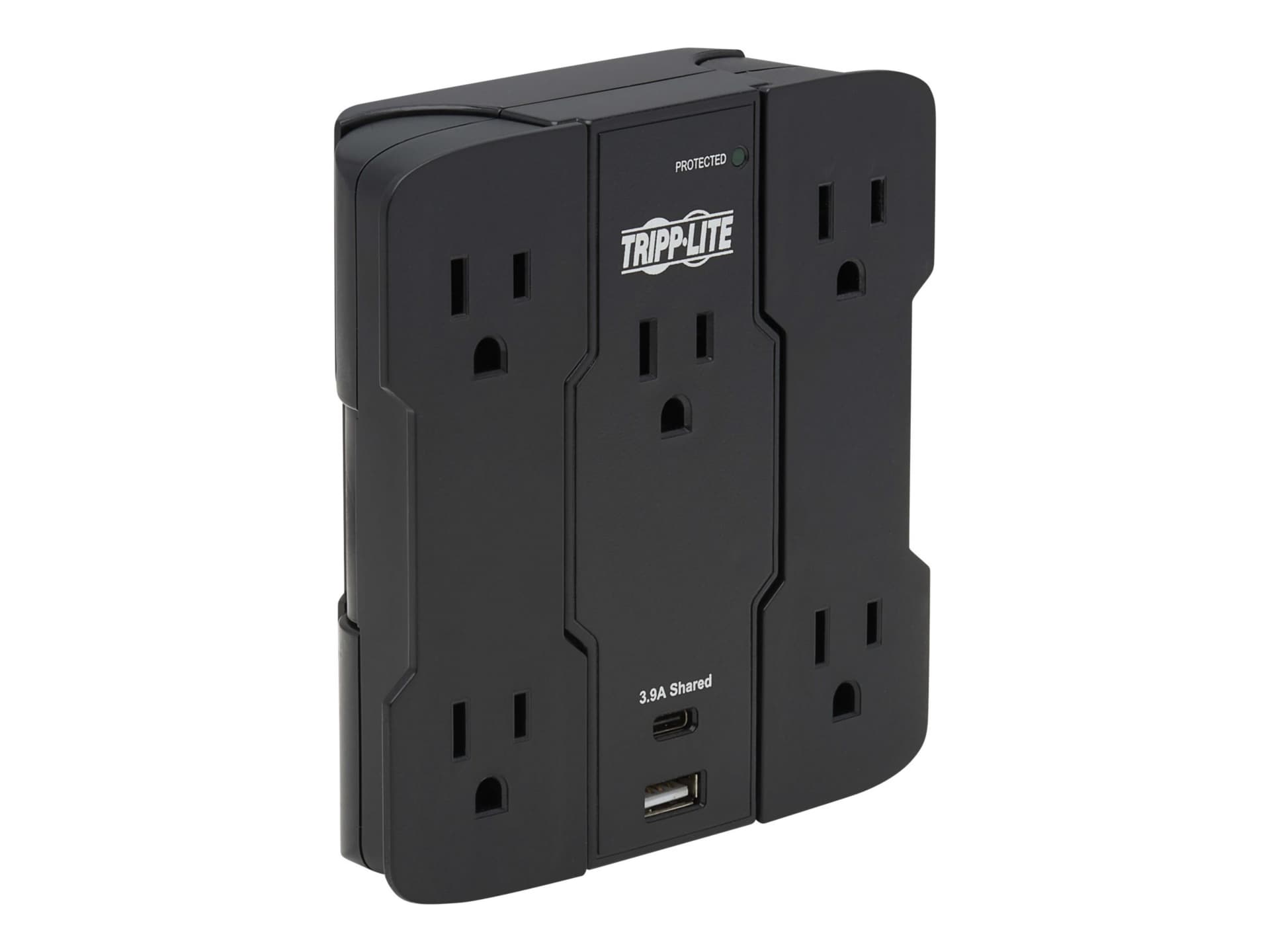 Tripp Lite Safe-IT Surge Protector - 5-Outlet USB-A/USB-C Ports, 5-15P Direct Plug-In, 1050 Joules, Antimicrobial