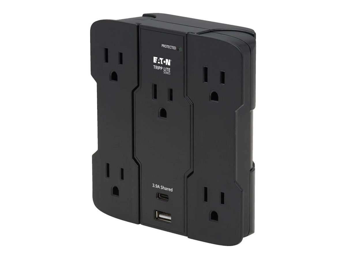 Thumbnail 2 of 12 for Eaton Tripp Lite Series Safe-IT 5-Outlet Surge Protector, USB-A/USB-C Ports, 5-15P Direct Plug-In, 1050 Joules,