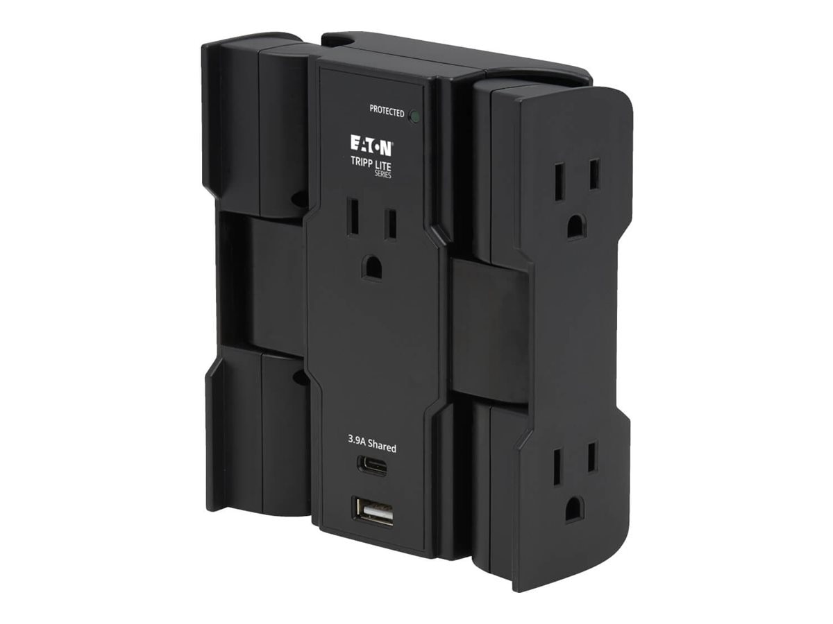 Thumbnail 4 of 12 for Eaton Tripp Lite Series Safe-IT 5-Outlet Surge Protector, USB-A/USB-C Ports, 5-15P Direct Plug-In, 1050 Joules,