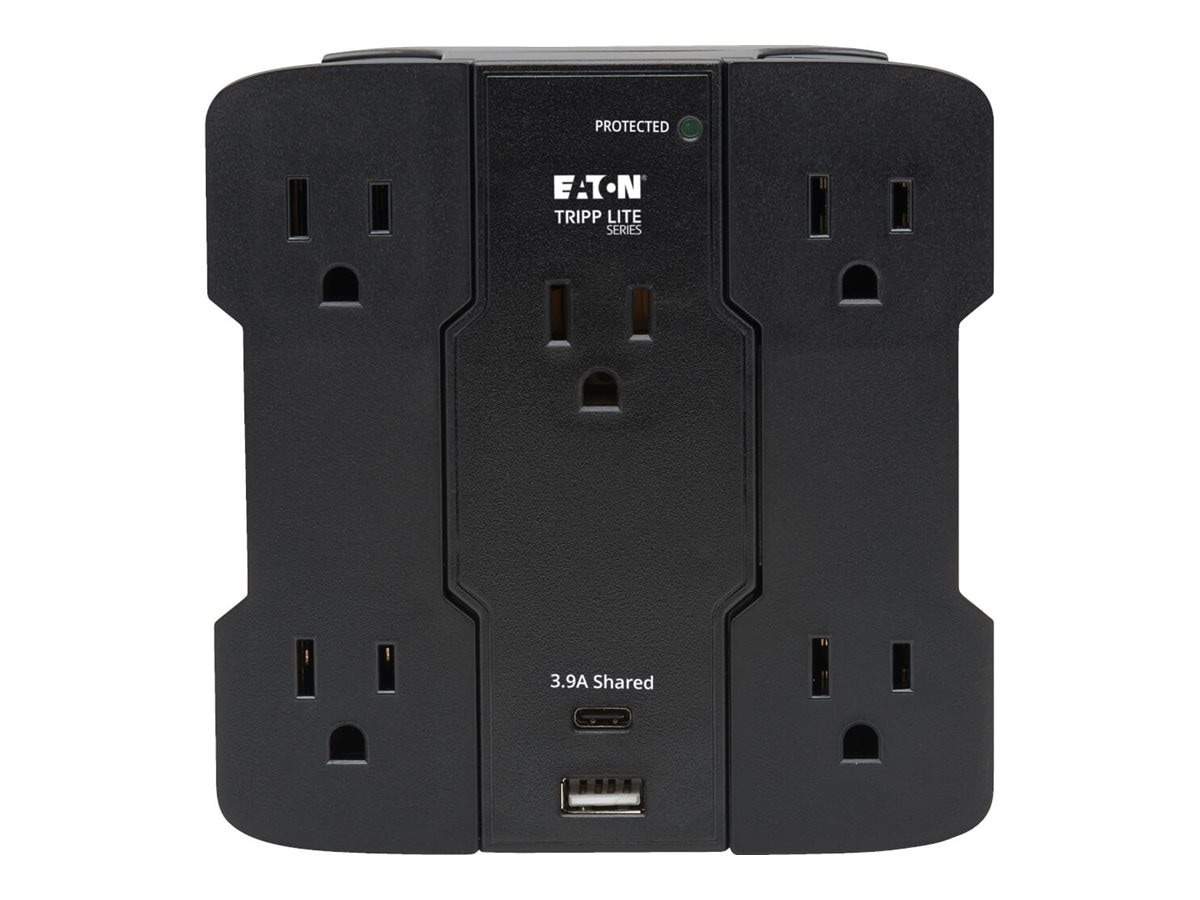 Thumbnail 5 of 12 for Eaton Tripp Lite Series Safe-IT 5-Outlet Surge Protector, USB-A/USB-C Ports, 5-15P Direct Plug-In, 1050 Joules,