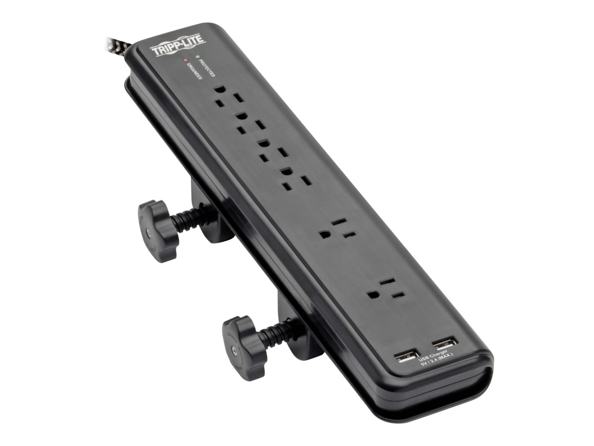 Tripp Lite Safe-IT Surge Protector - 6-Outlet 2 USB Ports, 8 ft. Cord, 5-15P Plug, 2100 Joules, Antimicrobial