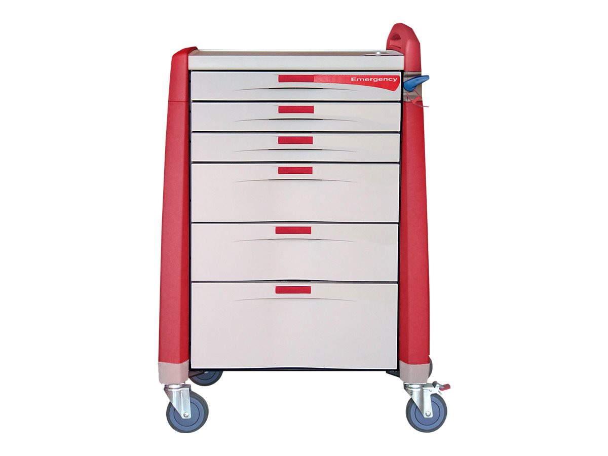 Capsa Healthcare Avalo Series Emergency Standard - cart - for medication - red